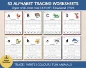 Alphabet Tracing Worksheets: Uppercase and Lowercase letters | Handwriting Practice for Preschool Kindergarten (PDF Download)