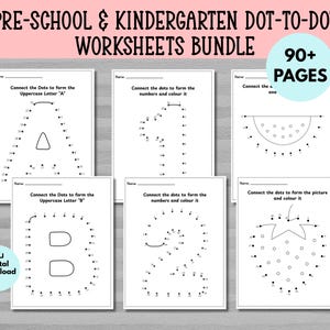 Dot to Dot Worksheets: Preschool Activity Book PDF (Digital Download)