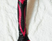 Corazón hecho a mano de cuero fingerless guantes también conocido como - Kittys-