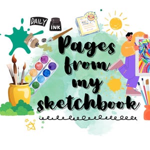 Pagina's uit My Sketchbook – Verf, penselen en creativiteit Ansichtkaart