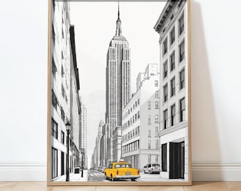 Minimalist Empire State Building Print: Urban New York Cityscape