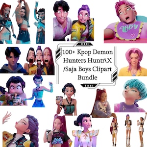 100+ Kpop Demon Hunter Png Bundle, Saja Boys Png, Printable Clipart Png, Instant Download Demon Hunter, Saja Girls Band Mira, Rumi, Zoey PNG