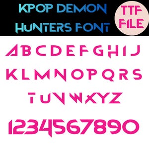 Kpop Demon Hunters Font TTF Kpop Anime Font Bundle | Huntrix Editable Fonts | Digital Download Font, Birthday & Invitation Card Decor Fonts
