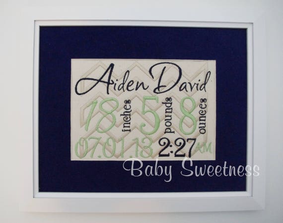 framed birth announcement