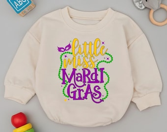 Little Miss Mardi Gras Baby Romper, Baby Shower Gift, Newborn Outfit