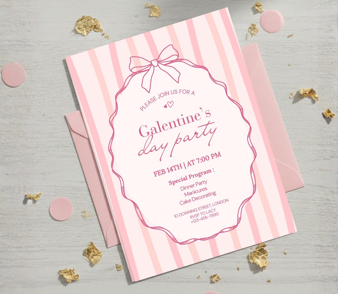Galentine’s Party Invitation Printable Template, Girls Night Valentine ...