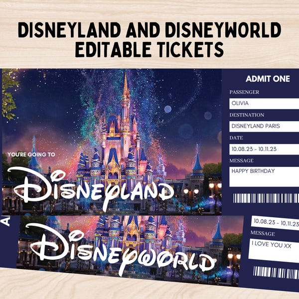 Disneylandgutschein vorlage - Etsy.de