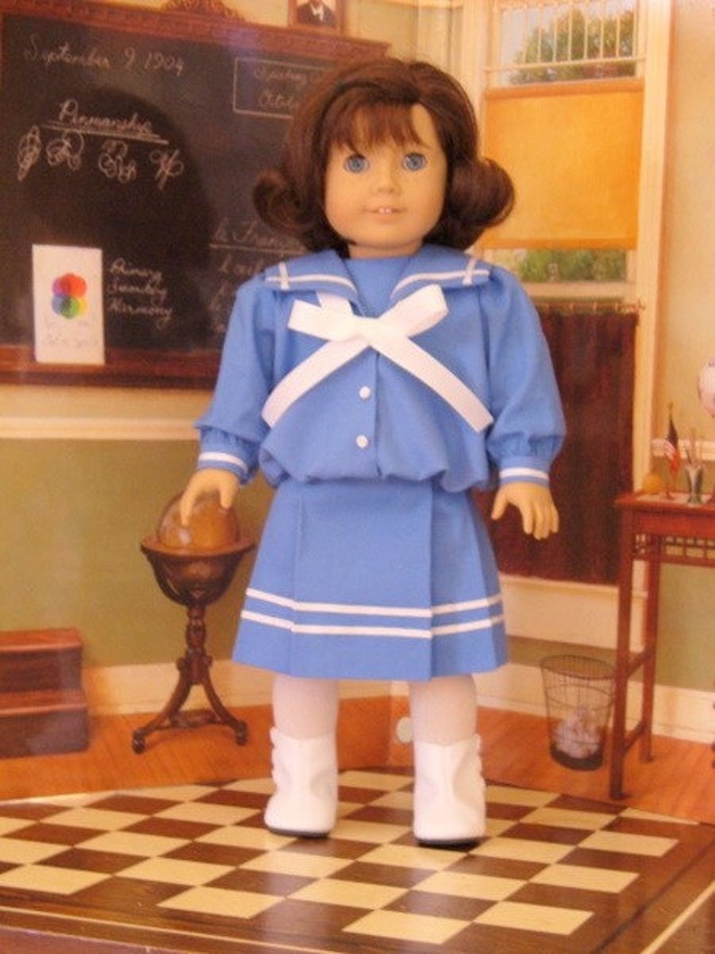 Doll Clothes Pattern, Middy Dress and Blouse, No 1007 image 4