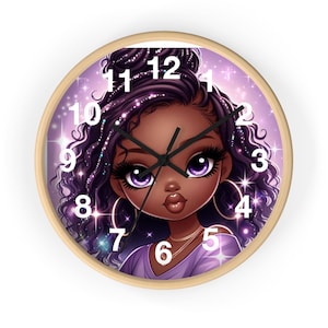 Glamorous Graphic Wall Clock, Modern Home Decor, Unique Gift, Fashionable Timepiece, Kids Room Wall Art