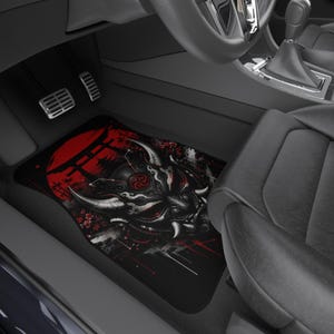 Oni Mask with Red Moon Car Mats | Set of 4