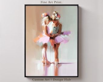 Ballerina Art Print: Pink Tutu Ballet, Nursery or Bedroom Decor