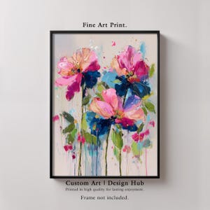 Abstract Floral Art Print: Vibrant Botanical Home Decor