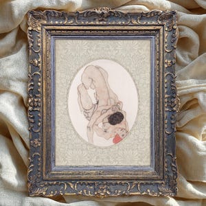 Egon Schiele Älskare Tryck, Omfamna Ritning, Expressionistisk Väggkonst, Museumsaffisch, Romantisk Figurativ Dekor
