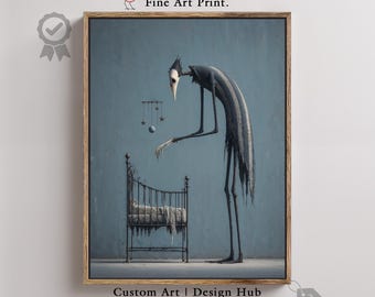 Eerie Nursery Art Print: Gothic Halloween Decor (Digital Download)