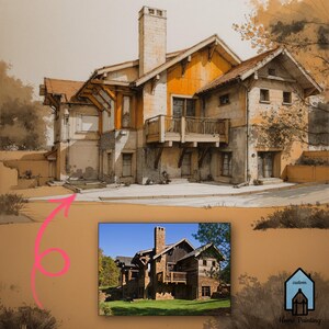 Custom Home Portrait Watercolor Drawing | Water Color House Painting From Photo | Watercolor House Portrait From Photos