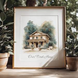 Custom Watercolor House Portrait,Watercolor House Painting,Personalized Housewarming Gift,First Home Gift,Realtor Closing Gift,Home Portrait