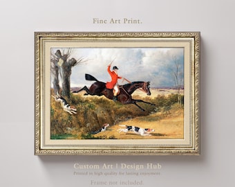 Fox Hunt Fine Art Print: Equestrian Rider, Vintage Country Decor