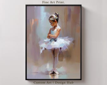Ballerina Art Print: Graceful Ballet Dancer in White Tutu