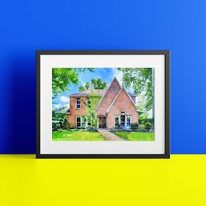 Custom Home Portrait Watercolor Drawing | Water Color House Painting From Photo | Watercolor House Portrait From Photos