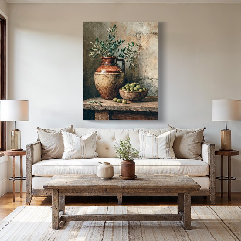 Rustic Olive Branch Kitchen Print: Mediterranean Still Life Art - Etsy