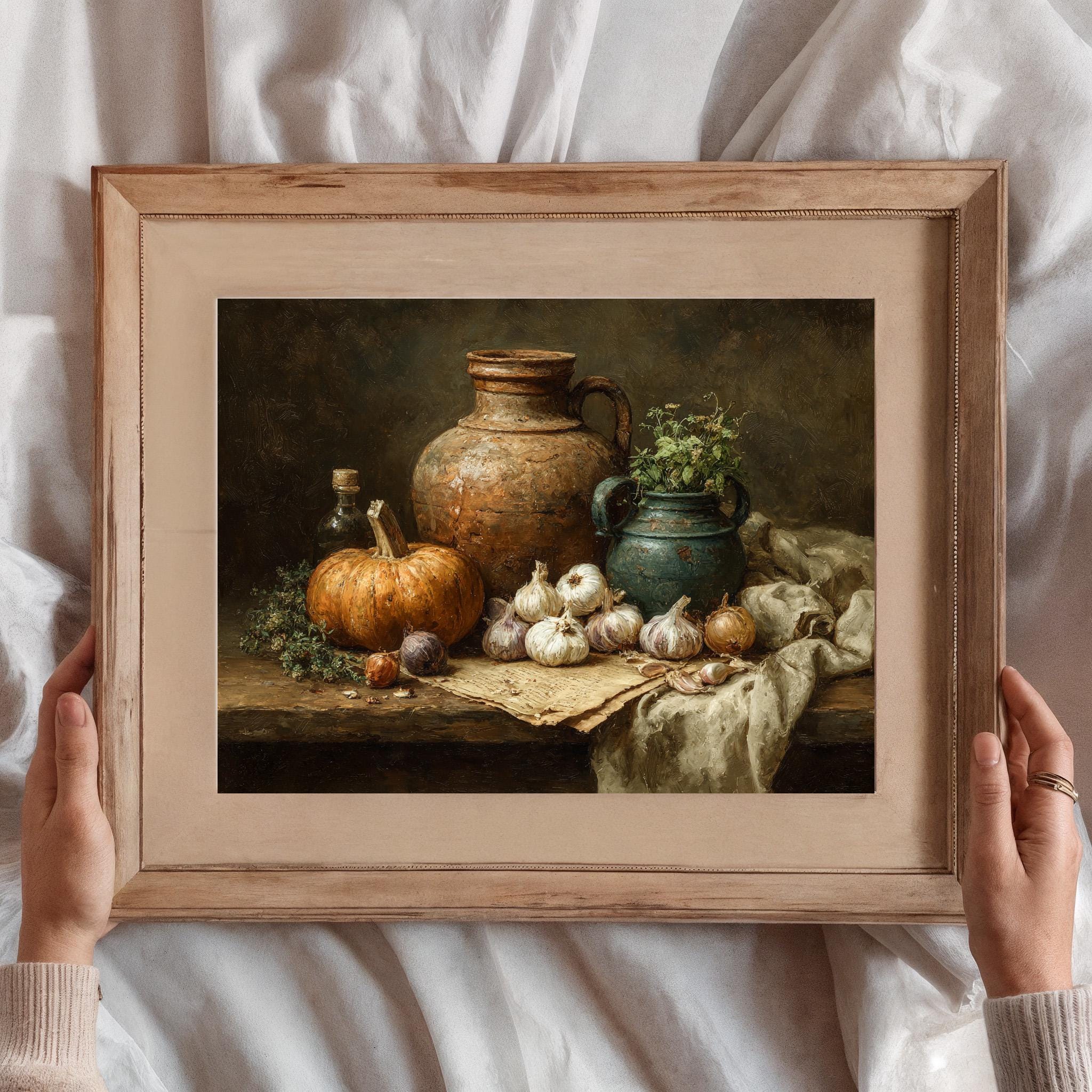 Vintage Pumpkin Still Life Art Print: Rustic Farmhouse Kitchen Decor - Etsy