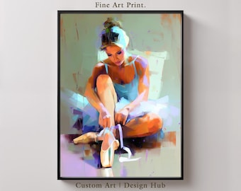 Ballerina Art Print: Elegant Ballet Dancer Painting, Modern Home Decor