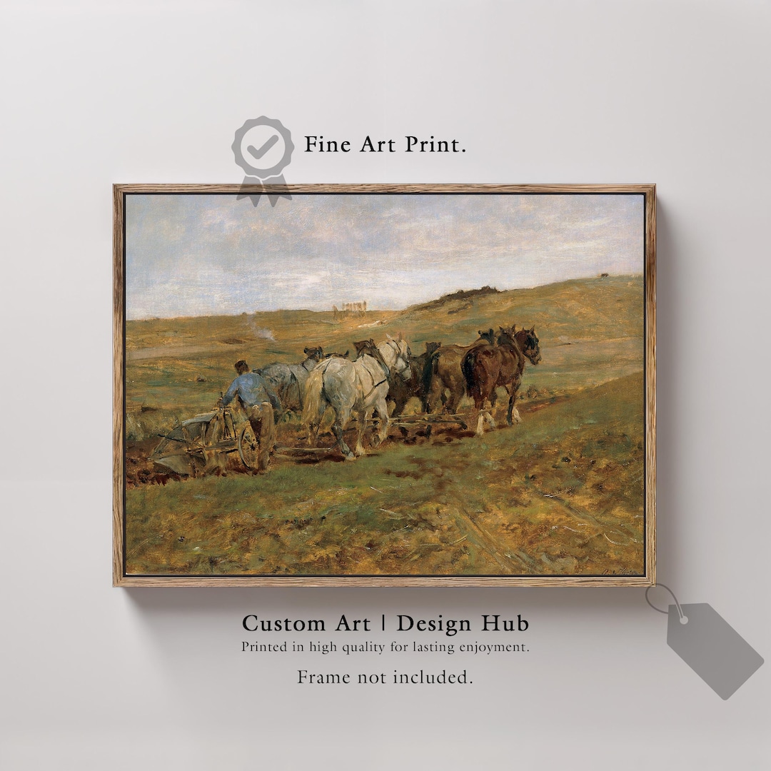 Horse Plowing Print: Rustic Farm Life Fine Art Decor - Etsy
