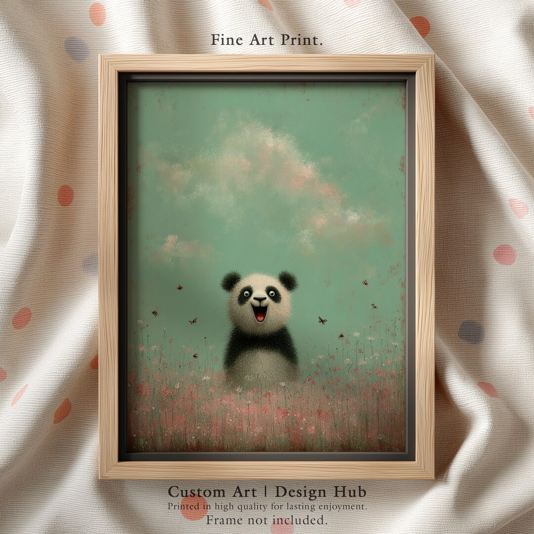 Panda Nursery Art Print: Whimsical Animal Illustration - Etsy