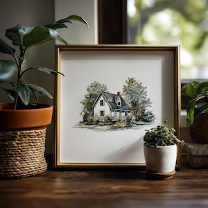 Watercolor Home Painting, Custom House Portrait, Handmade Art, Watercolor House Portrait, House Moving Gift, House Painting from Photo
