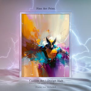 Wolverine Abstract Wall Art – Colorful Superhero Fine Art Print for Comic Book Fans and Modern Home Decor