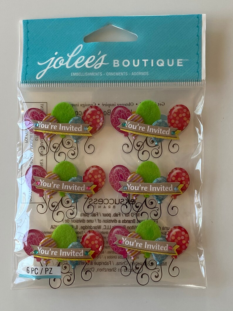 Jolee's Boutique Embellishment Stickers Birthday Invites Etsy