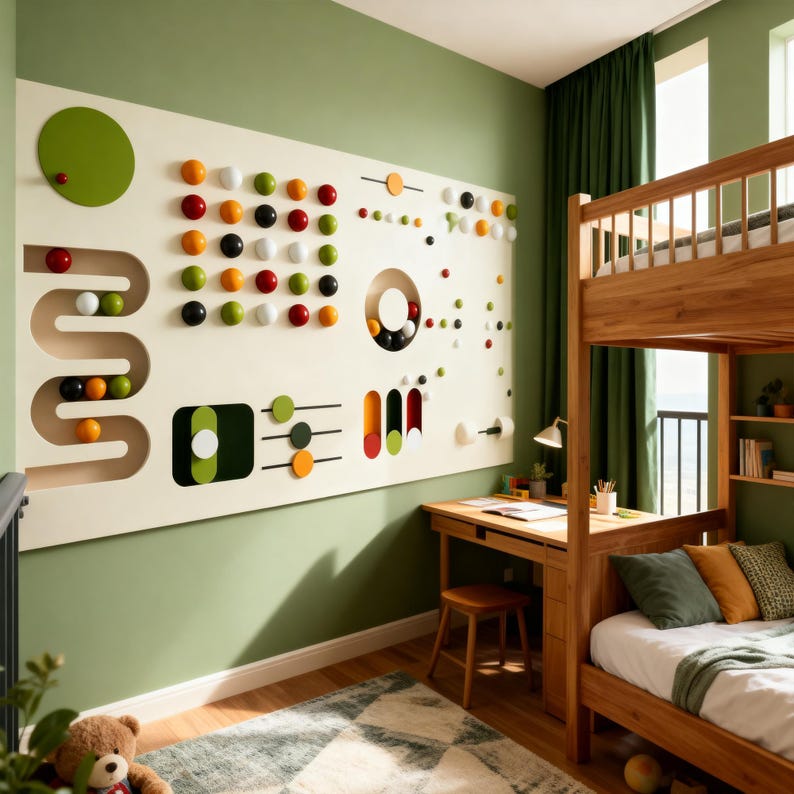 sensory wall graphics including both the infinity path... Handmade Montessori Busy Board Wall, Interactive Wooden Sensory Wall ...