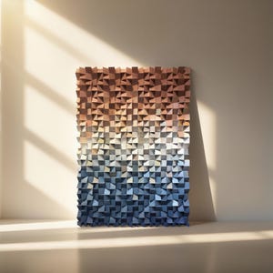 Modern Rustic Wood Wall Art: Gray Tones, Hand Carved Texture