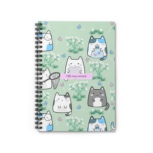 Cute Cat Spiral Notebook - My Happy Notebook, Gift for Cat Lovers, Cute Stationery, Journaling, School Supplies, Planner, Note Taking