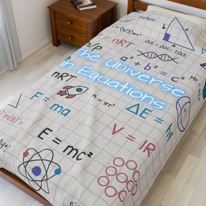 The Universe in Equations | Cozy Science Velveteen Plush Blanket for Thinkers & Dreamers
