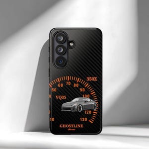JDM 350Z Phone Case, VQ35 Gauge Carbon Fiber Texture Cover, Japanese Drift Car Tough Case for iPhone Samsung, Car Guy Gift