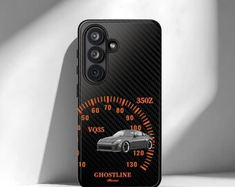 JDM 350Z Phone Case, VQ35 Gauge Carbon Fiber Texture Cover, Japanese Drift Car Tough Case for iPhone Samsung, Car Guy Gift