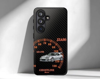 JDM Phone Case, Street Racing Style,Speedometer Graphic, Carbon Fiber Look, Car Enthusiast Gift,JZA80 Inspired