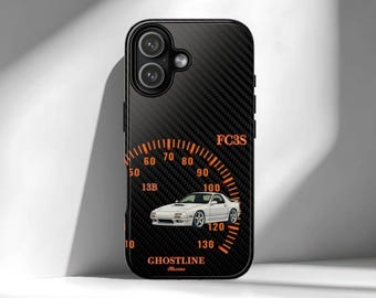 Rotary Engine Phone Case, Japanese Sports Car Gauge Design, JDM Legend 13B Inspired Carbon Fiber Pattern Case,FC3S style