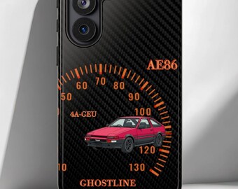 AE86 JDM Phone Case, Japanese Sports Car Case, Carbon Fiber Pattern Racing Design, 90s Street Racing Aesthetic, Car Lover Gift