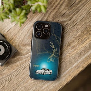 Funda para teléfono JDM FD3S Rotary Sports Car Cover, diseño de pez koi japonés, regalo para amantes de los coches tuneados, accesorio para entusiastas JDM
