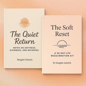 Pack soins personnels doux - Journal de 30 jours + Ebook poétique et cartes de vœux | Kit numérique pour la guérison + la réflexion et la croissance consciente