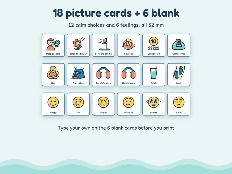 Calm Down Corner Printables, Autism ADHD Breathing Poster and Calm Down Cards, Printable image 2