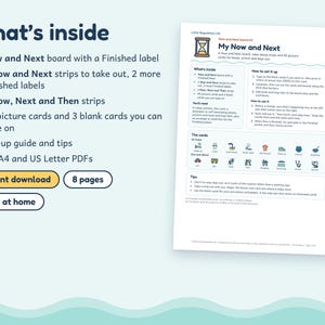 Now and Next Board, Autism ADHD Visual Schedule with 45 Picture Cards, Printable image 5