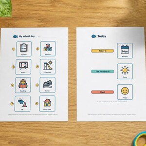 School Visual Timetable for Kids, 45 Picture Cards, Editable Blanks, Autism ADHD SEN Printable image 2