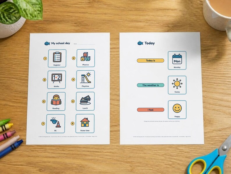 School Visual Timetable for Kids, 45 Picture Cards, Editable Blanks, Autism ADHD SEN Printable image 2