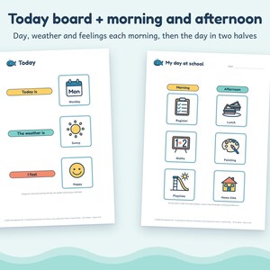 School Visual Timetable for Kids, 45 Picture Cards, Editable Blanks, Autism ADHD SEN Printable image 4