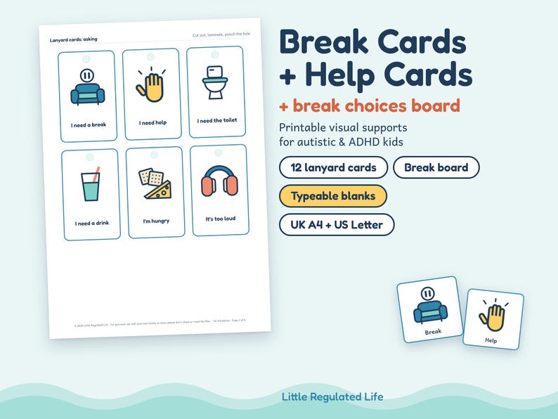 Classroom Visuals Bundle, Autism ADHD Visual Timetable, Now and Next, Token Board, Break Cards, Printable image 6