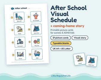 After School Routine Chart for Kids, Visual Schedule Picture Cards, Autism ADHD (Digital Download)
