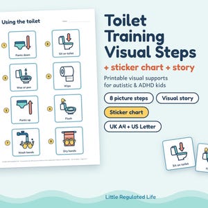 Self Care Visual Schedule Bundle, 4 Kits, Autism ADHD Toilet, Handwashing, Tooth Brushing, Dressing afbeelding 3